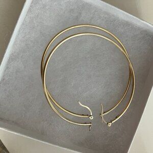 Large 925 SU Sterling Silver Hoop Earrings